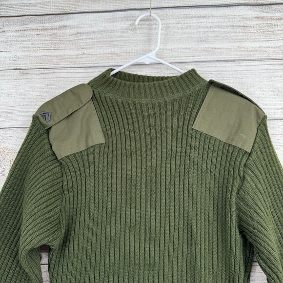 DSCP Valor‎ Collection Rib Knit Wool Commando Sweater Men's Size 38 Green - Picture 4 of 13